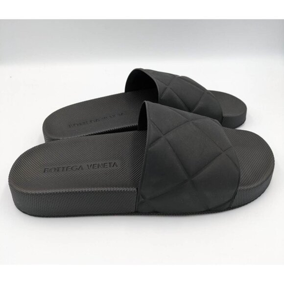 BOTTEGA VENETA Matt Rubber Slider Sandals Black Size40 - Picture 5 of 11